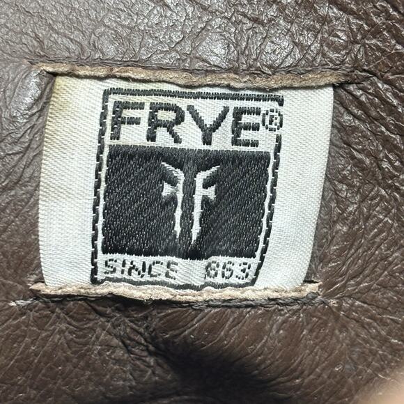 Frye Jenna Disc Dark Brown Studded Lace Up Distressed Leather Boots Size 8 B - Picture 9 of 11